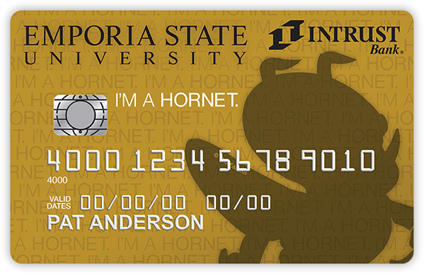Image of credit card with Emporia State mascot on it