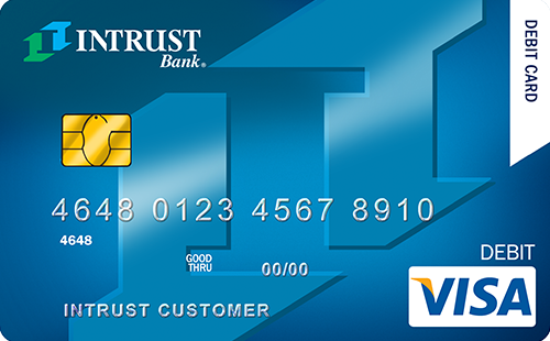 intrust debit card with logo as background
