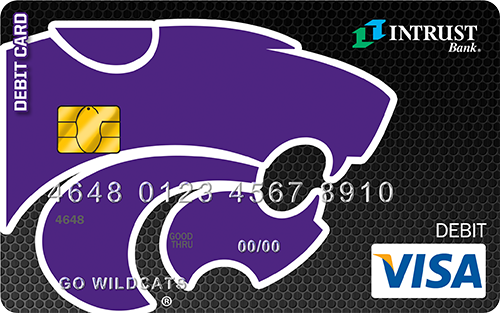 Debit card with Kansas State logo as background