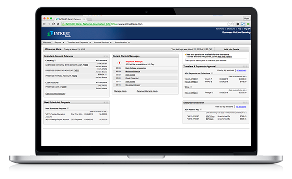 Business Online Banking Screenshot