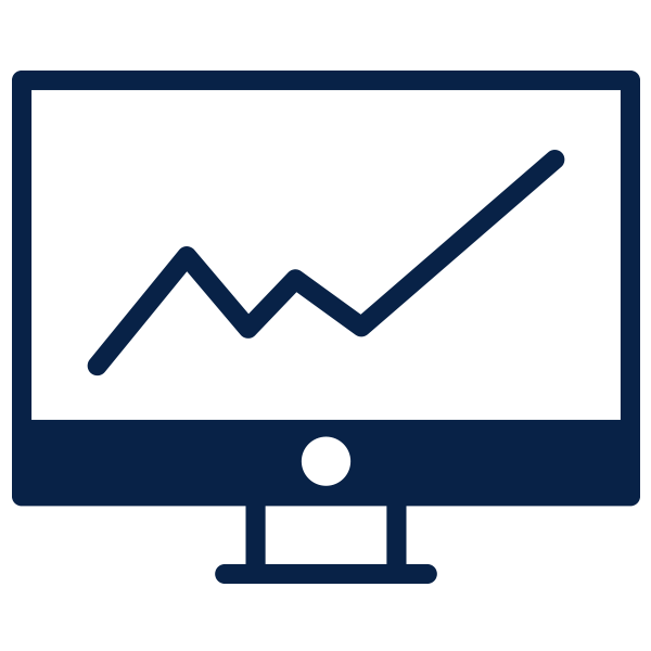 line graph on computer