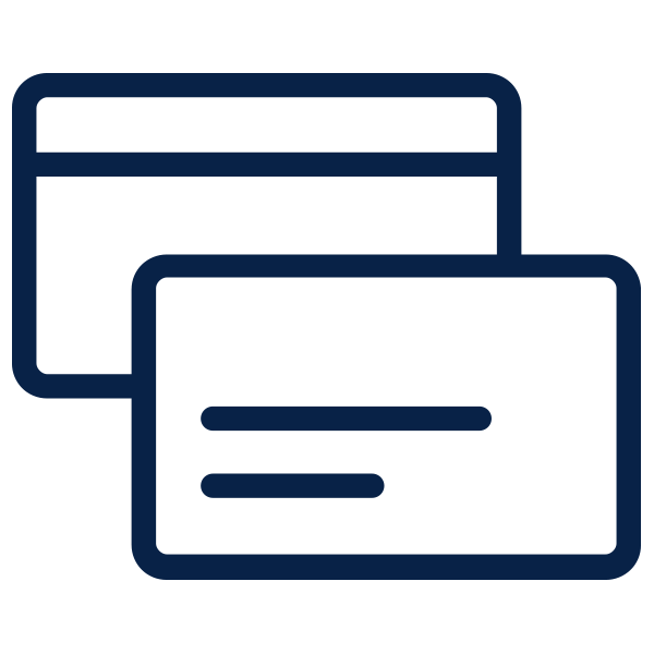 Outline of front and back of credit card