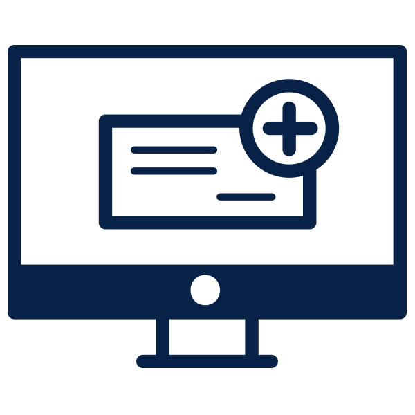 Outline of computer monitor with deposit page being displayed